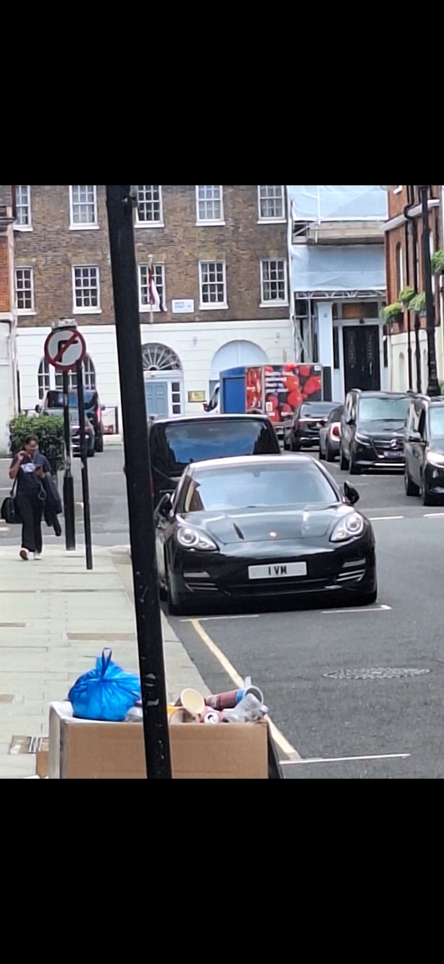 1 VM private number plate on a Porsche Panamera, spotted in London