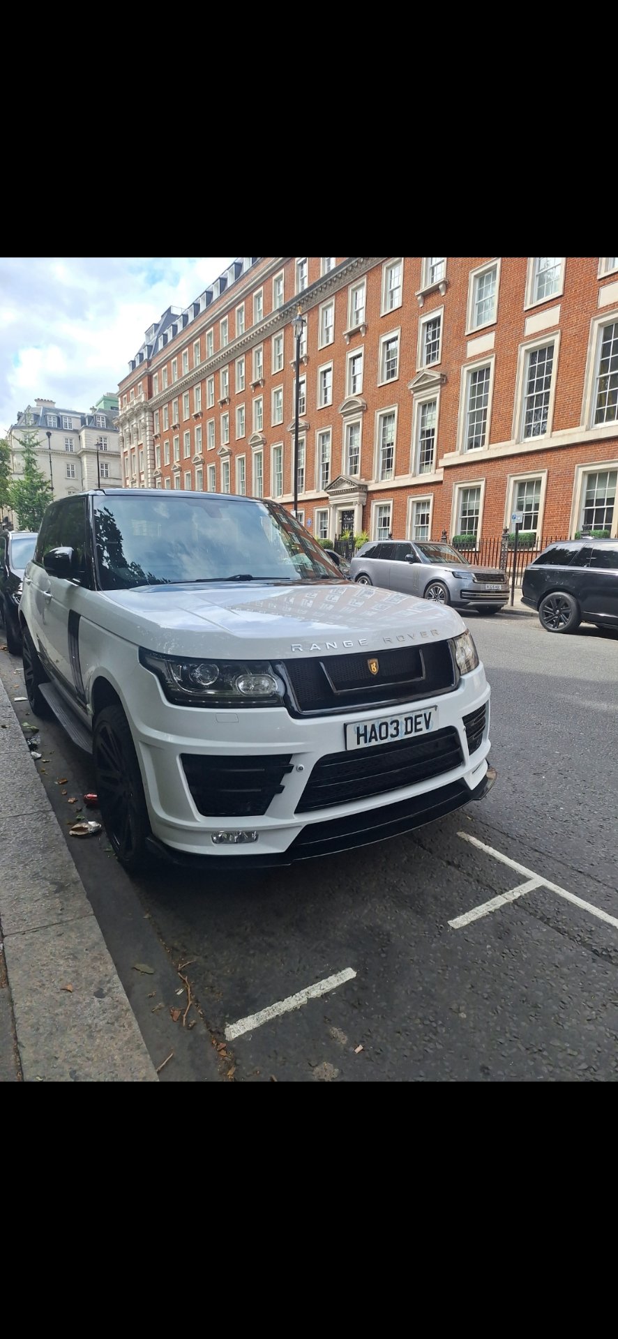 HA03 DEV private number plate on a Land Rover Range Rover, spotted in London