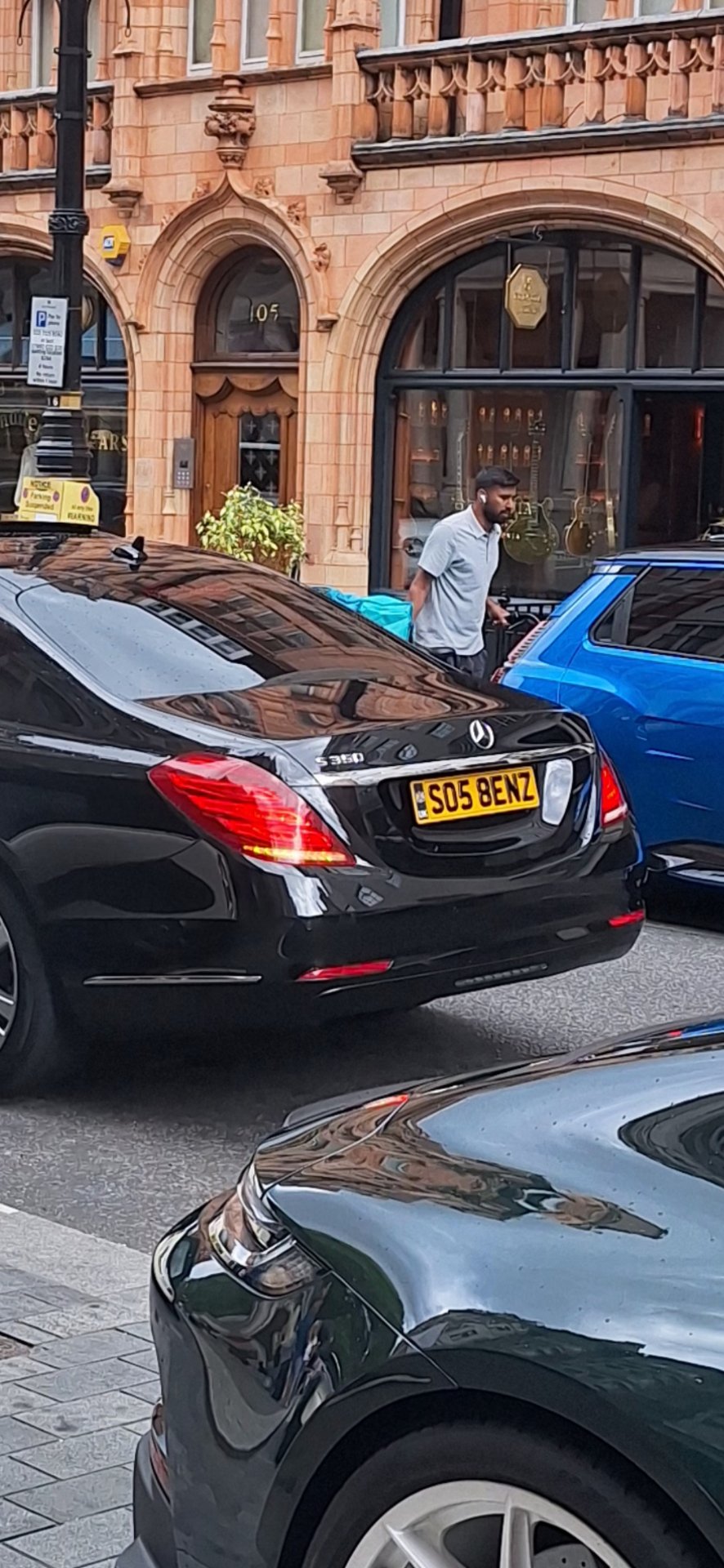SO58 ENZ private number plate on a Mercedes-Benz S-Class, spotted in London