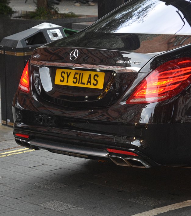 SY51 LAS private number plate on a Mercedes-Benz S-Class, spotted in London