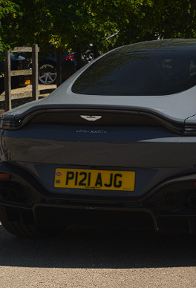 P121 AJG spotted on Aston Martin Vantage