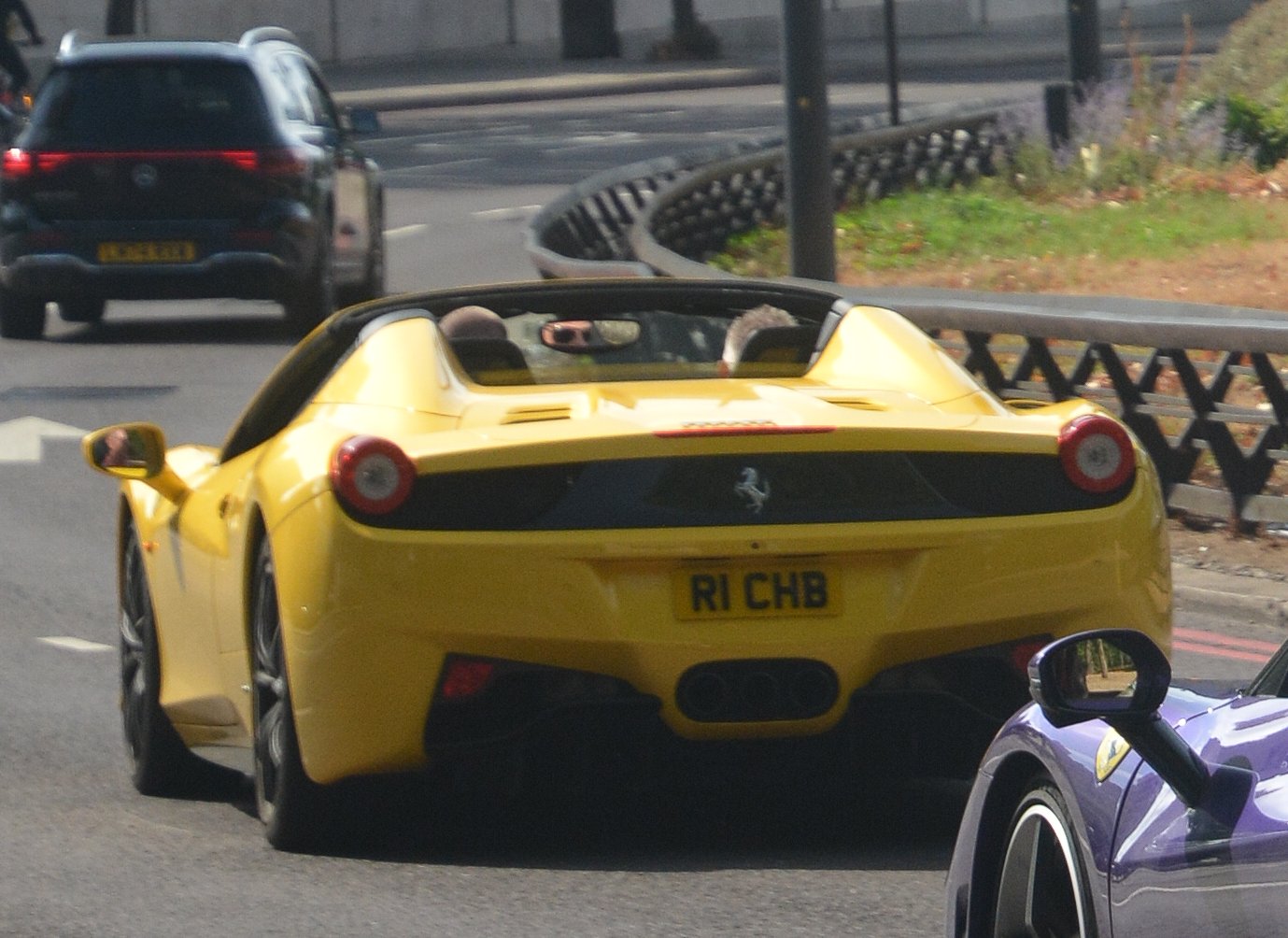 R1 CHB private number plate on a Ferrari 458, spotted in London