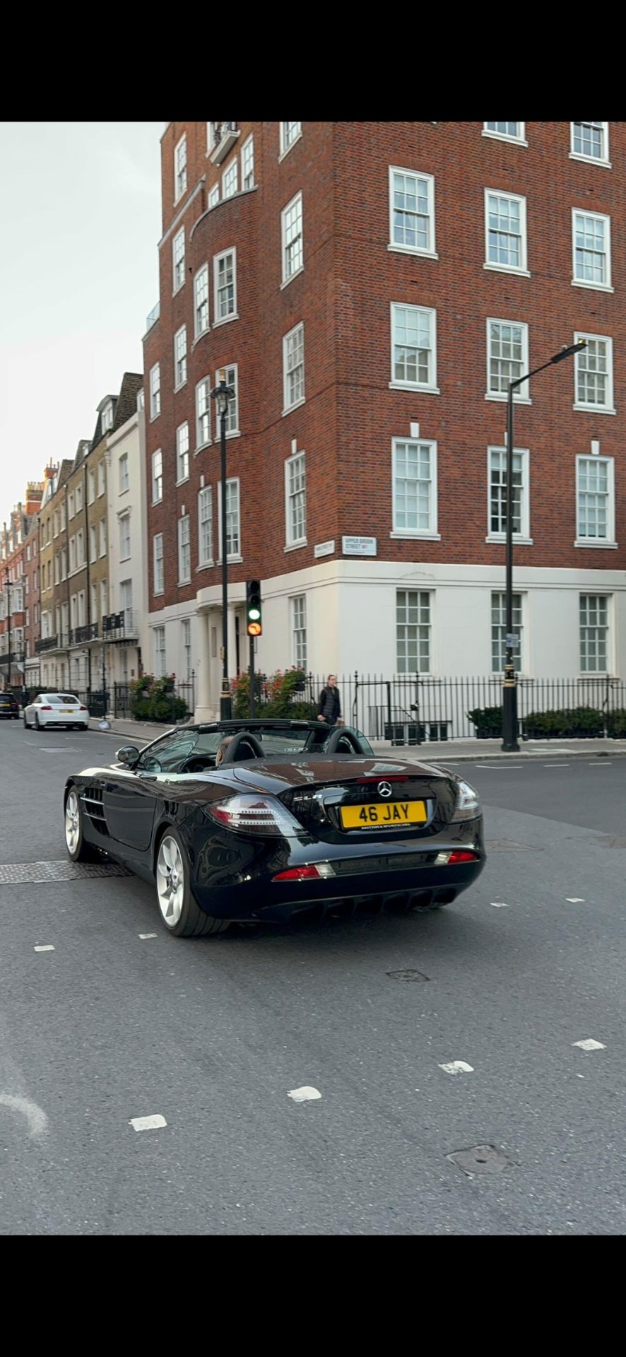 46 JAY private number plate on a Mercedes-Benz SLR McLaren, spotted in London