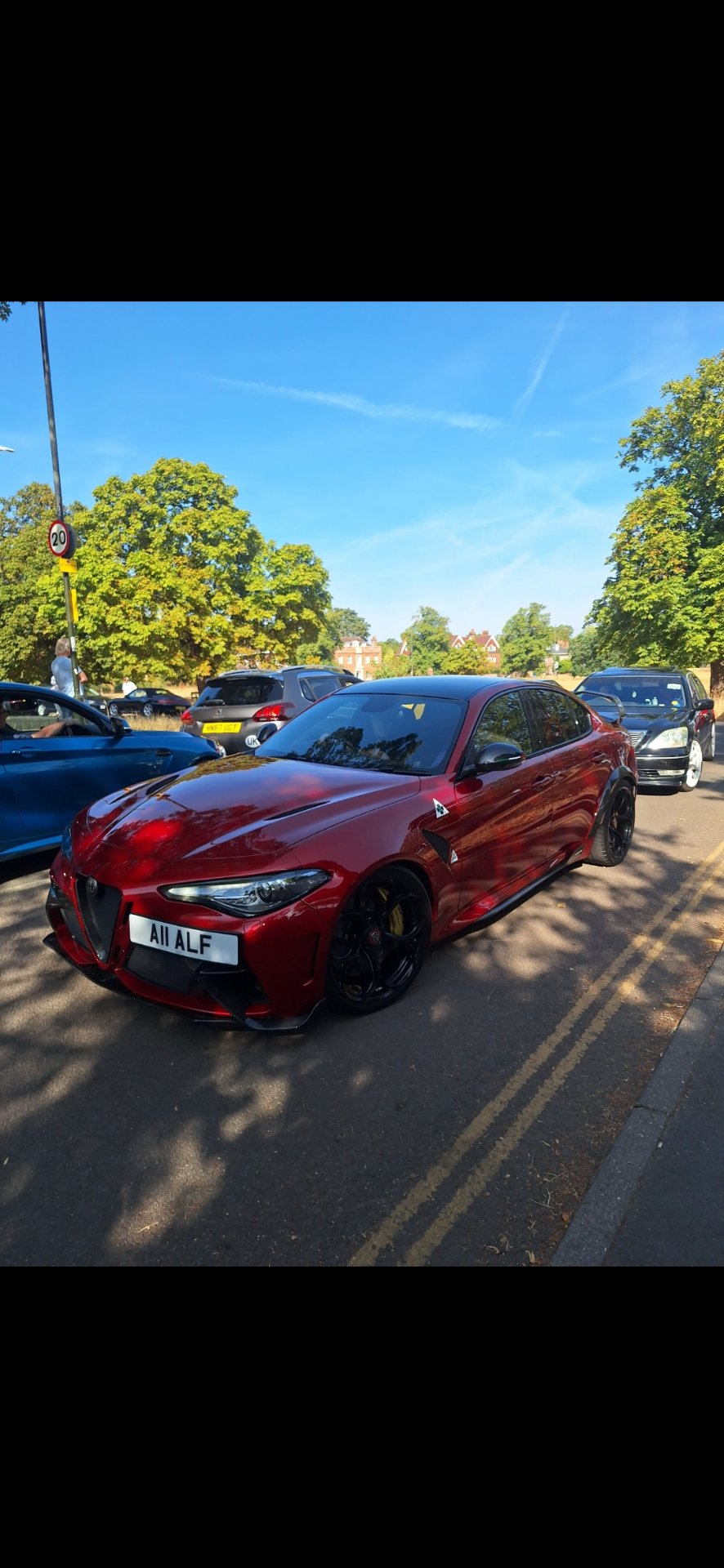 A11 ALF private number plate on a Alfa Romeo Giulia Quadrifoglio, spotted in London