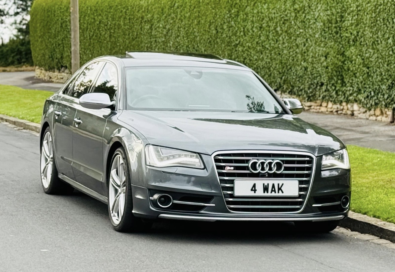 4 WAK private number plate on a Audi S8, spotted in Leeds