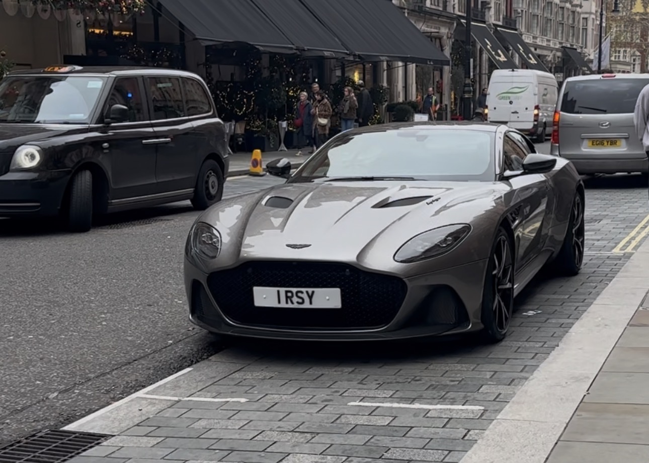 1 RSY private number plate on a Aston Martin DBS, spotted in London
