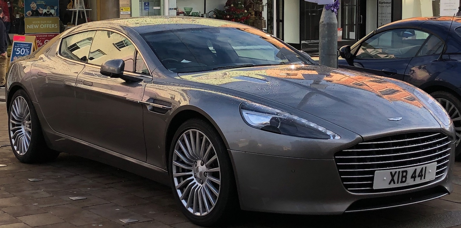 XIB 441 private number plate on a Aston Martin Rapide, spotted in Cirencester