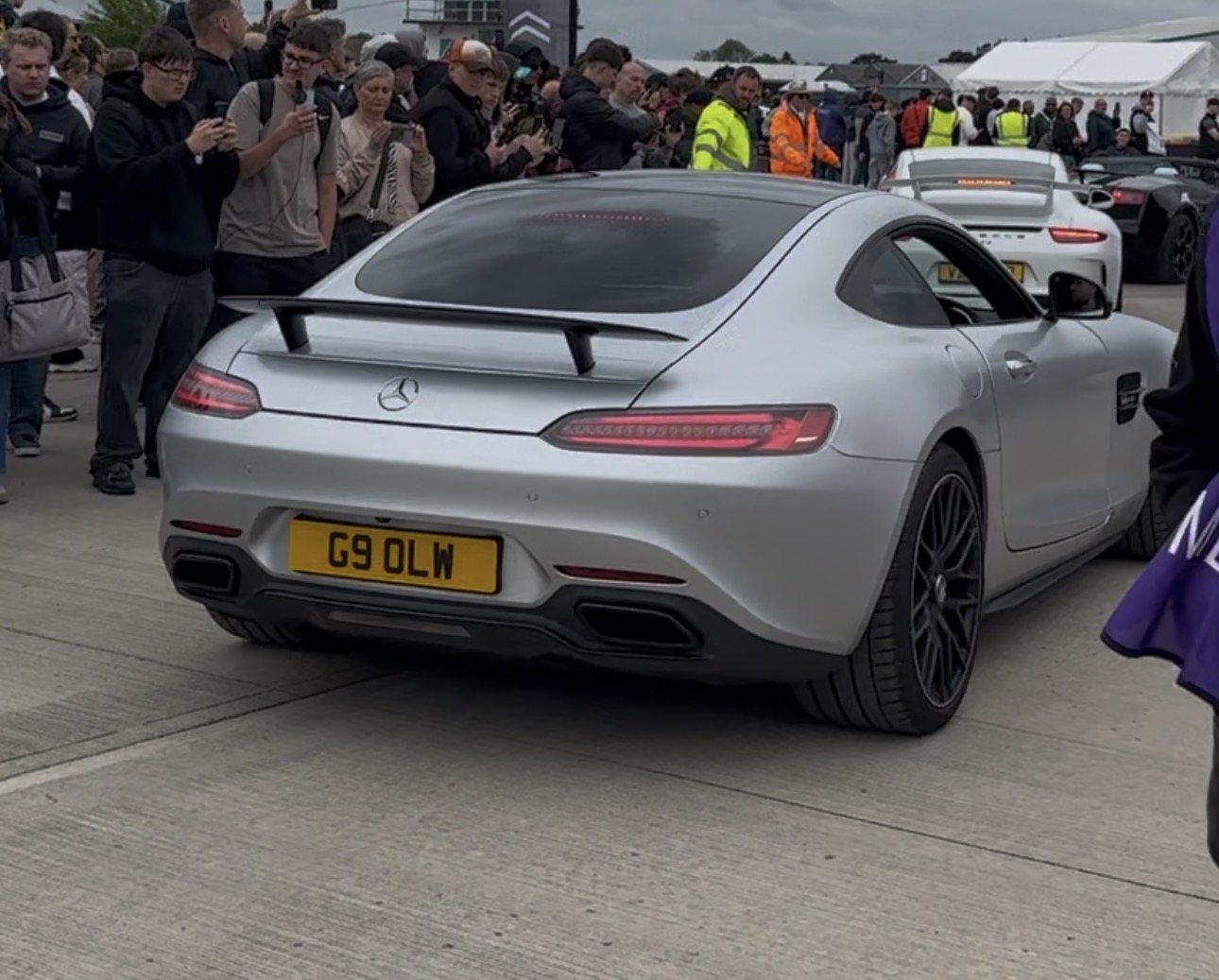 G9 OLW private number plate on a Mercedes-Benz AMG GT, spotted in Sywell Aerodrome