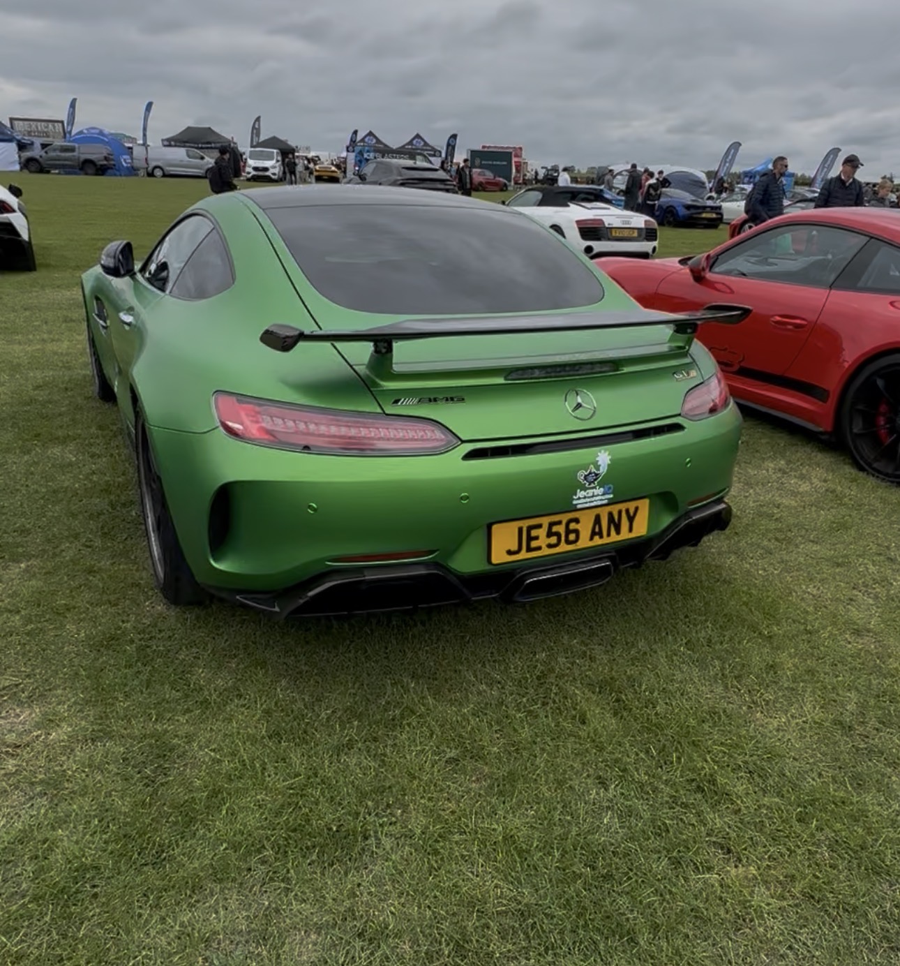 JE56 ANY private number plate on a Mercedes-Benz AMG GT, spotted in Sywell Aerodrome