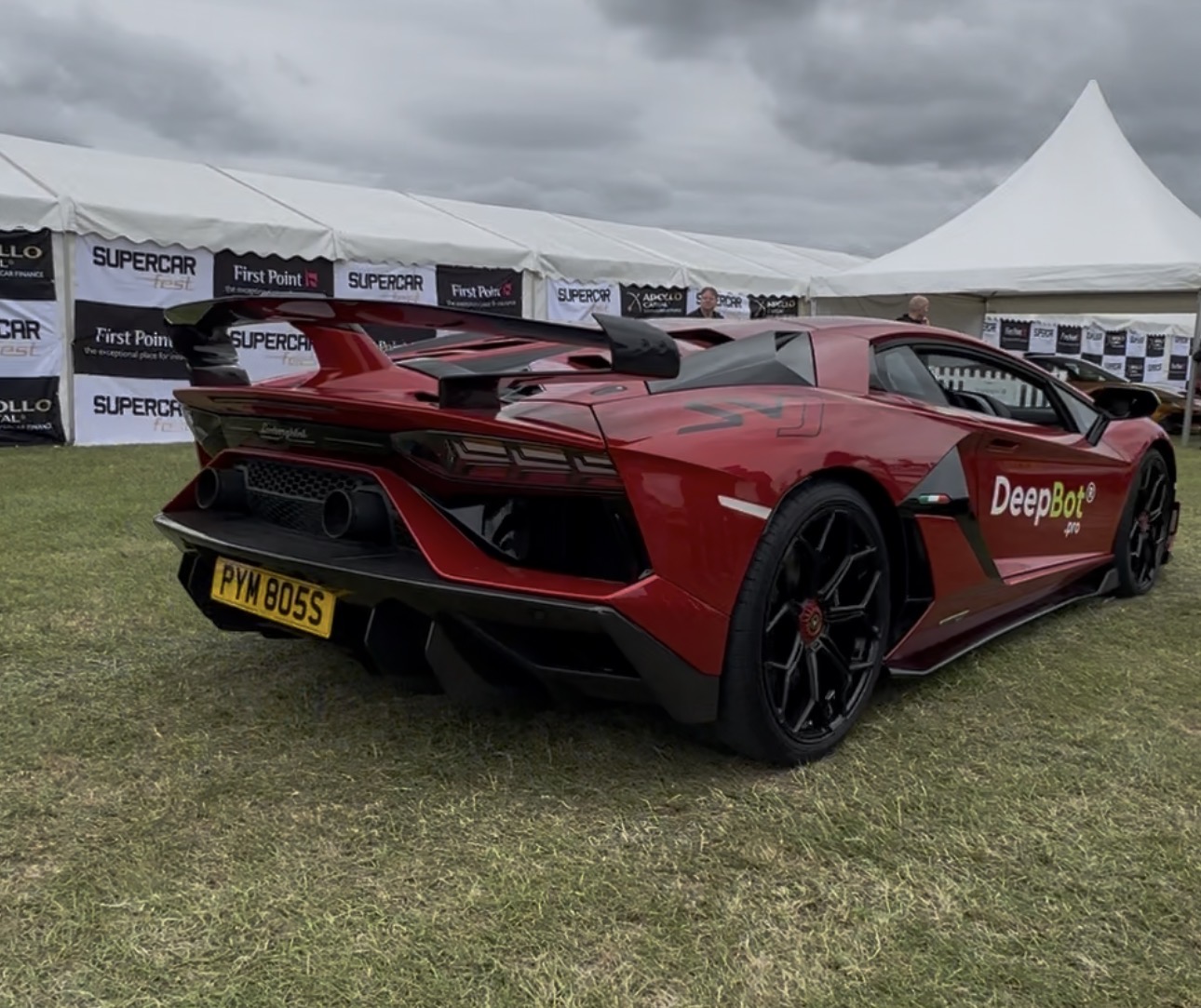 PYM 805S private number plate on a Lamborghini Aventador, spotted in Sywell Aerodrome