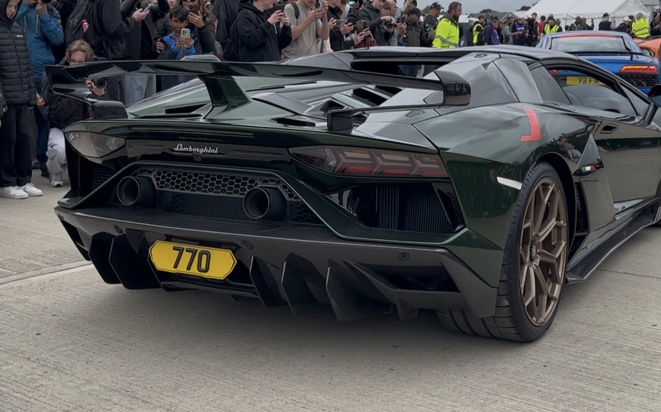 77 O private number plate on a Lamborghini Aventador, spotted in Sywell Aerodrome