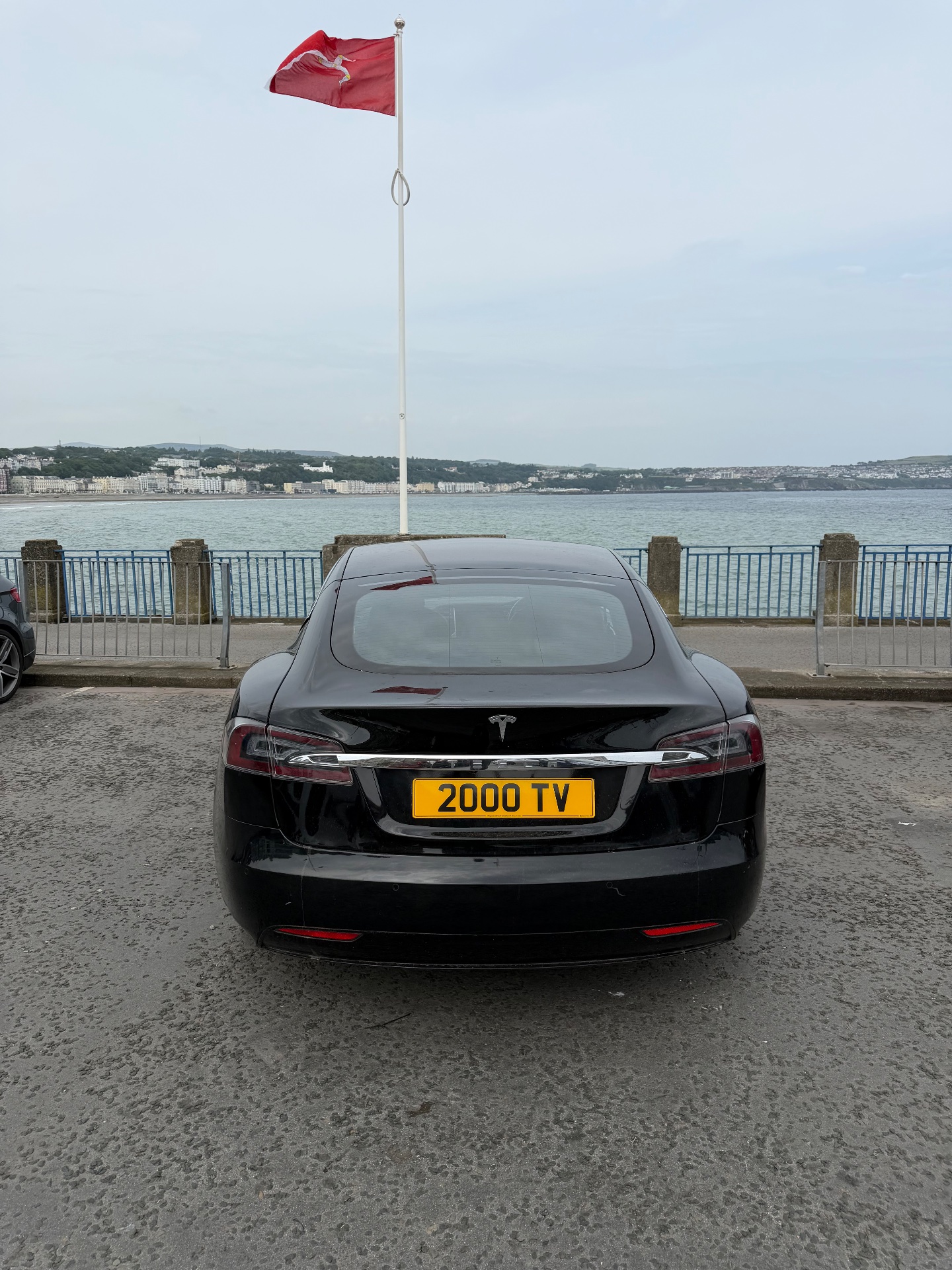 2000 TV spotted on Tesla Model S
