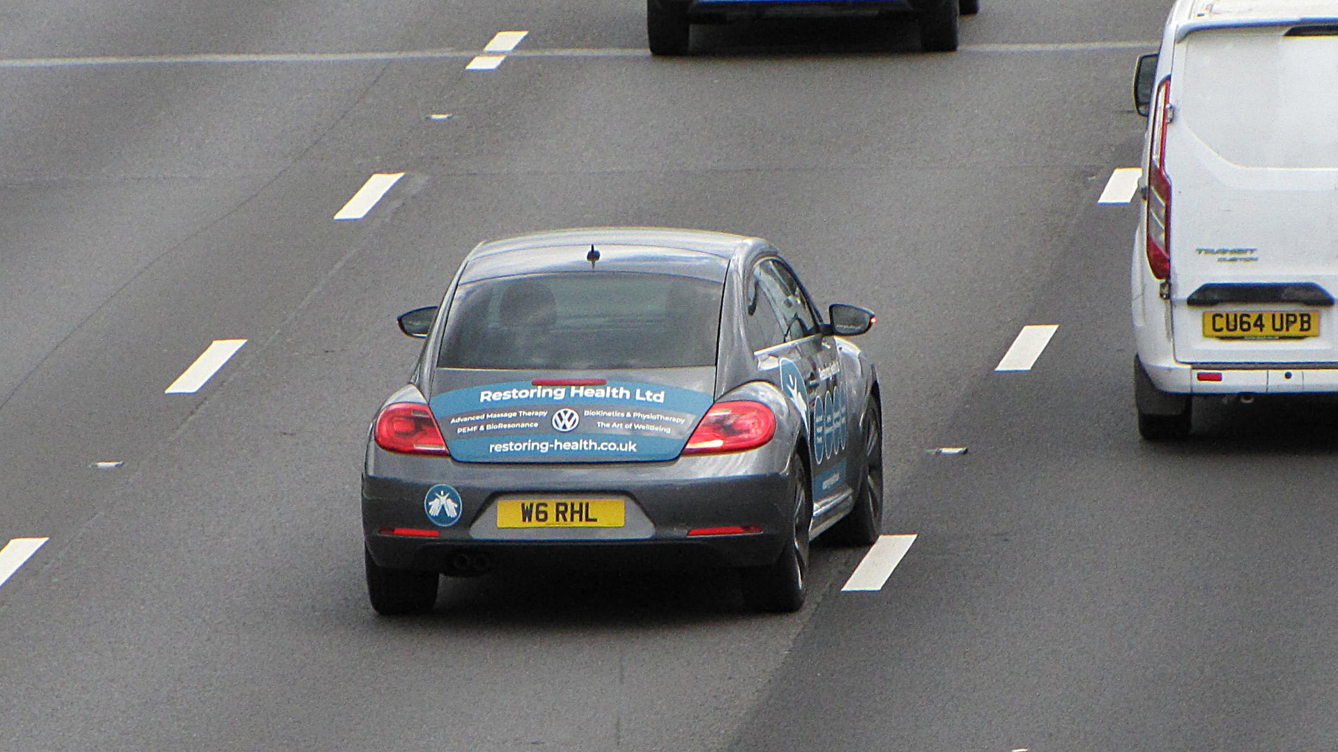 W6 RHL private number plate on a Volkswagen Beetle, spotted in Slough