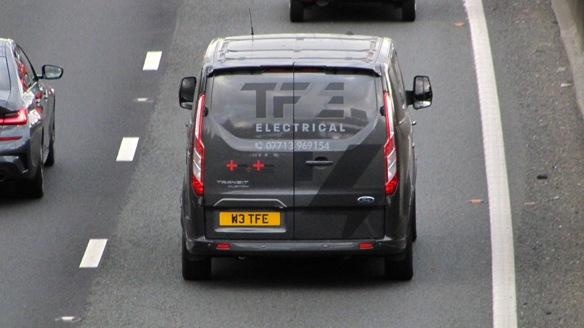 W3 TFE private number plate on a Ford Transit, spotted in Slough