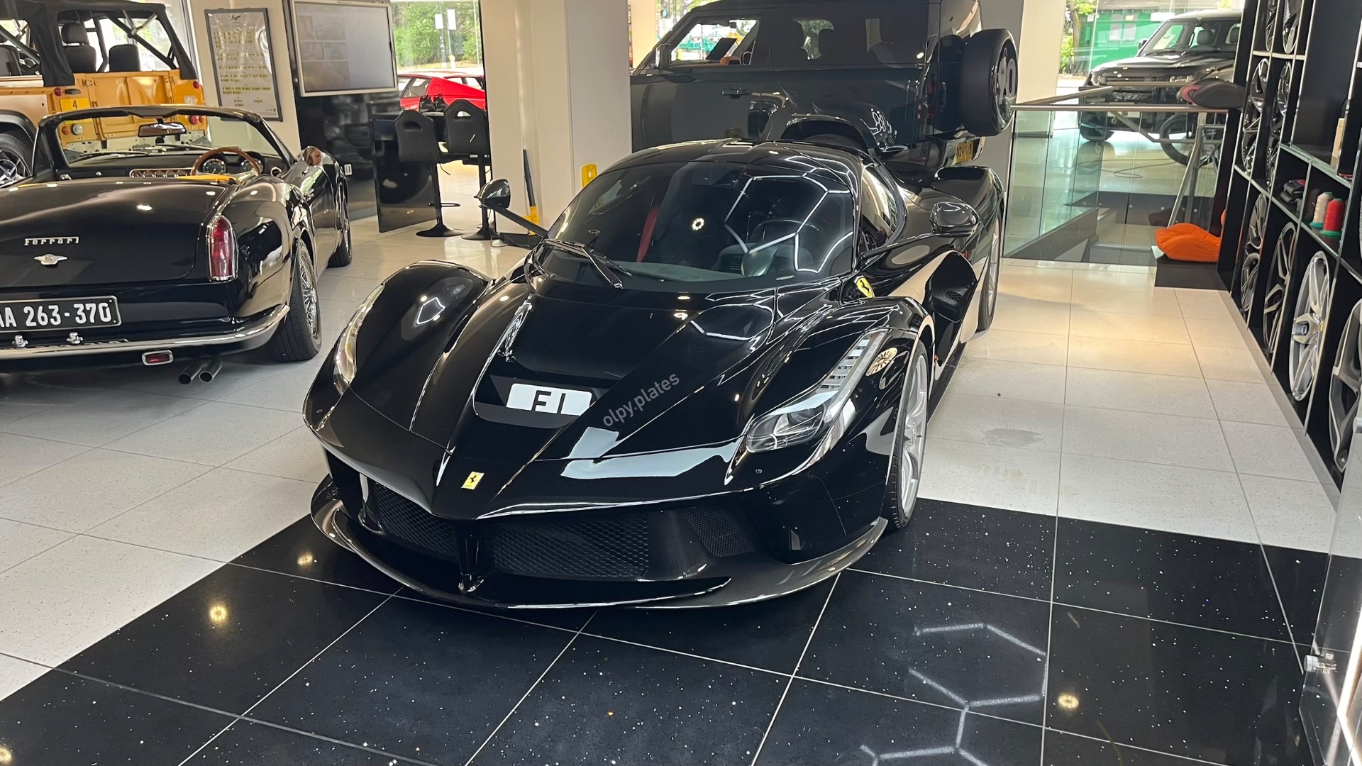 F 1 private number plate on a Ferrari LaFerrari, spotted in Chelsea