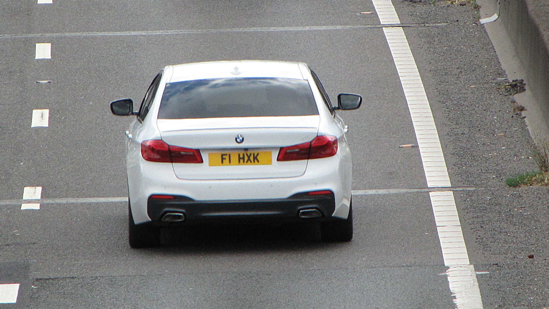F1 HXK private number plate on a BMW 5 Series, spotted in Slough