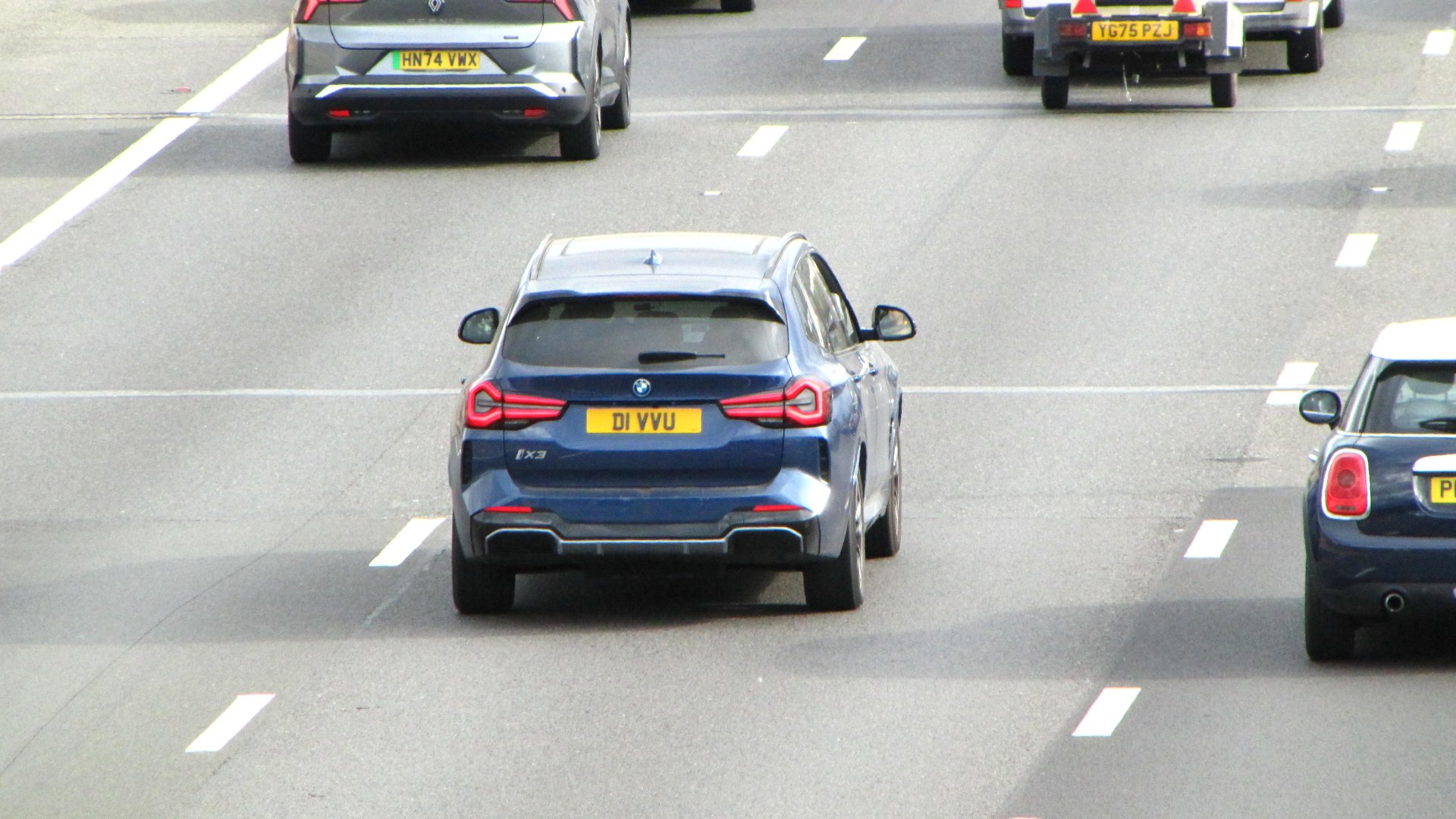 D1 VVU private number plate on a BMW iX3, spotted in Slough