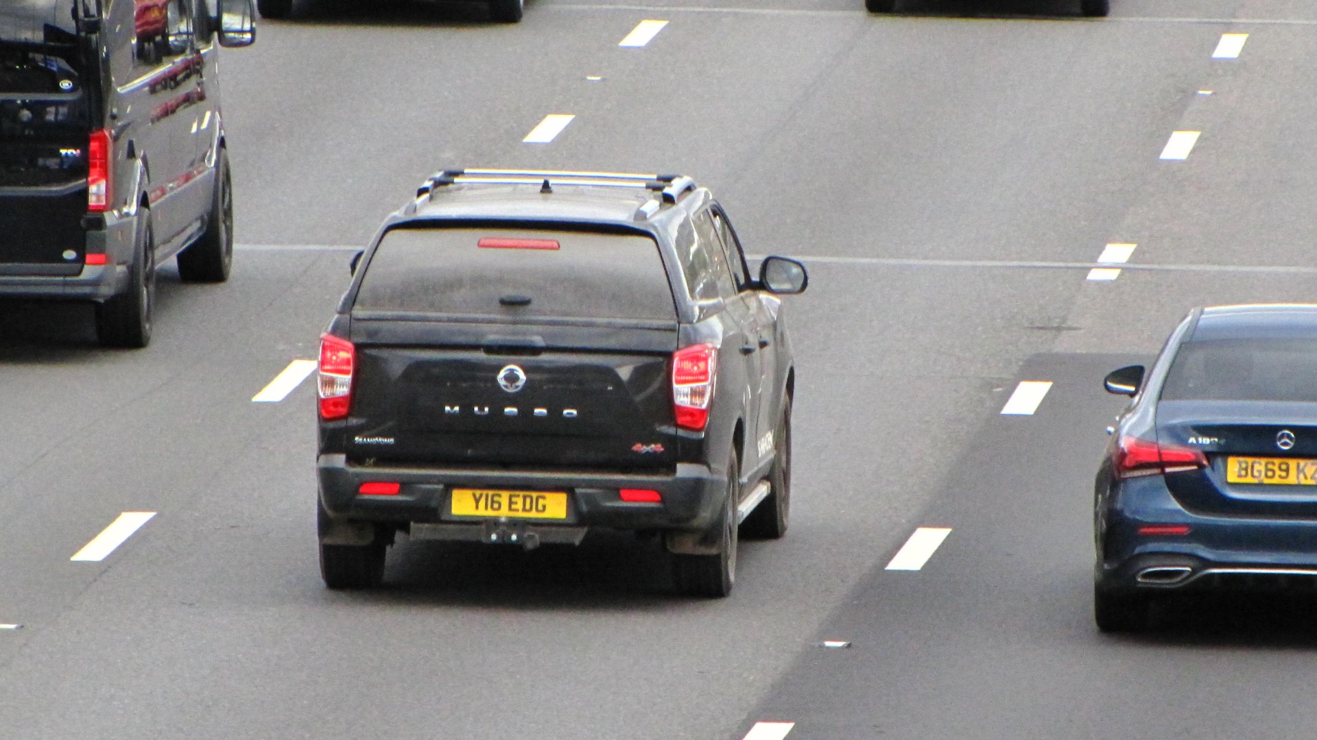Y16 EDG private number plate on a SsangYong Musso, spotted in Slough