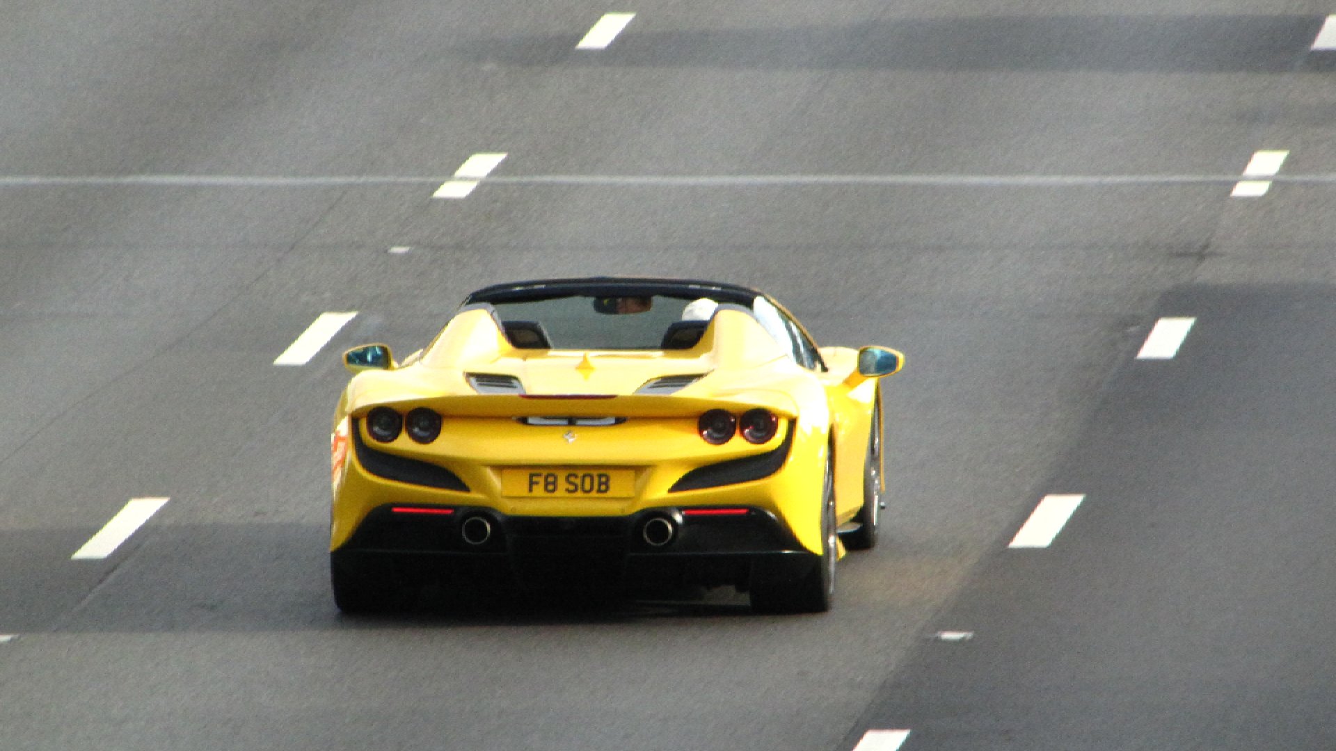 F8 SOB private number plate on a Ferrari F8, spotted in Slough