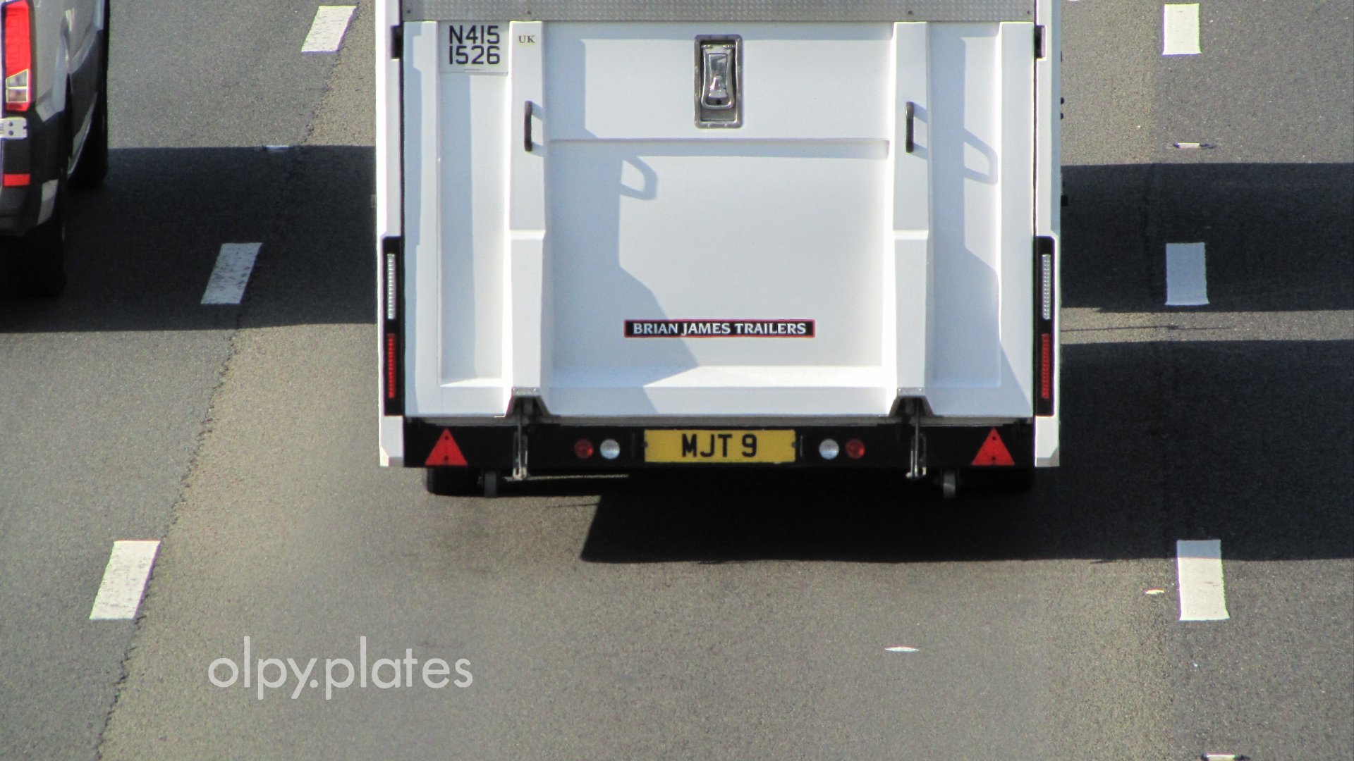 MJT 9 private number plate on a Brian James Trailers, spotted in Slough