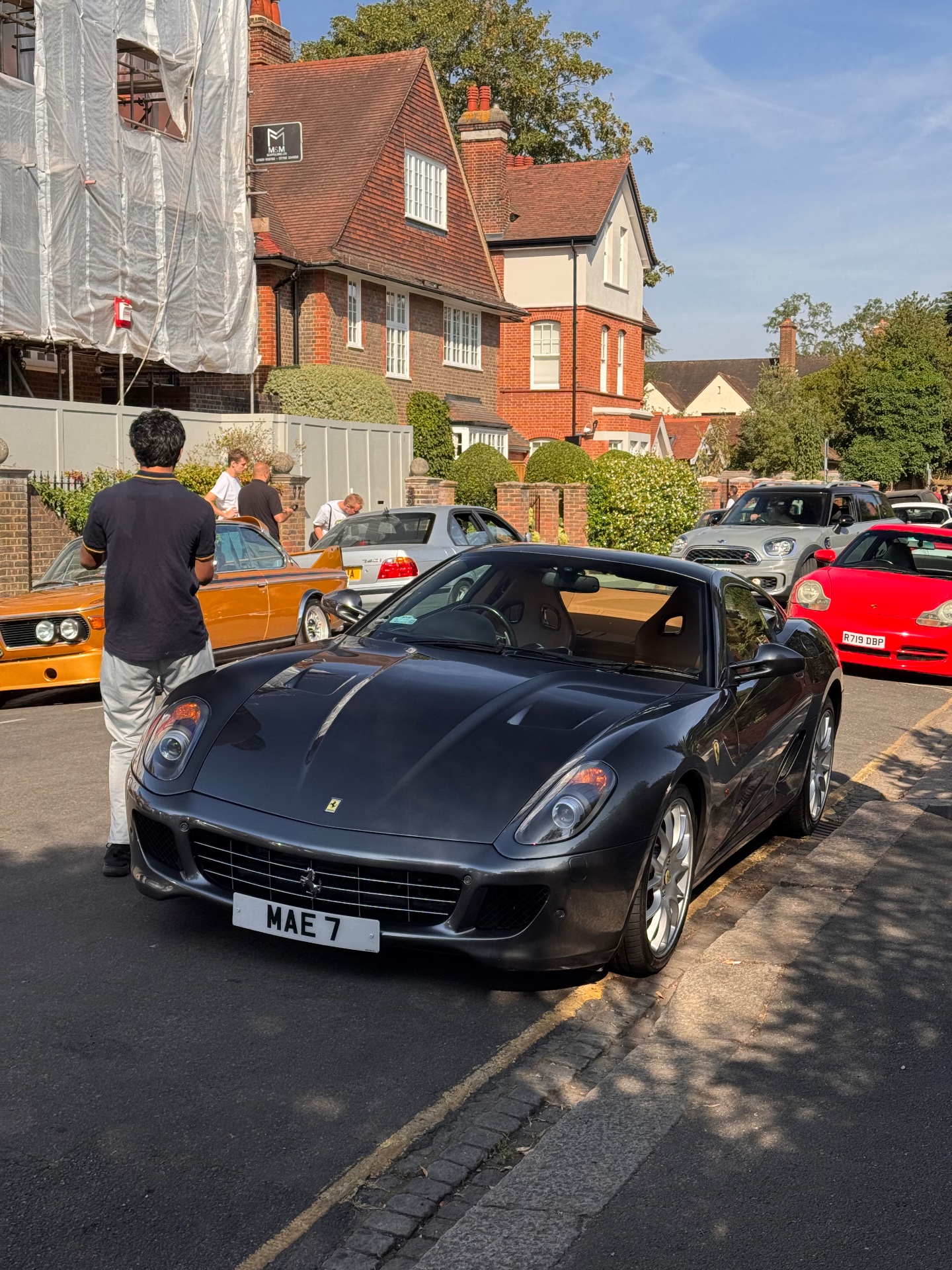 MAE 7 private number plate on a Ferrari 599, spotted in Wimbledon