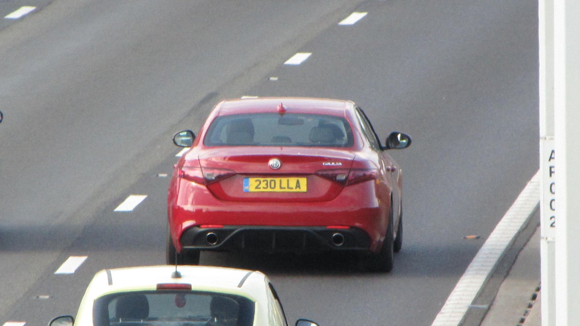 230 LLA private number plate on a Alfa Romeo, spotted in Slough