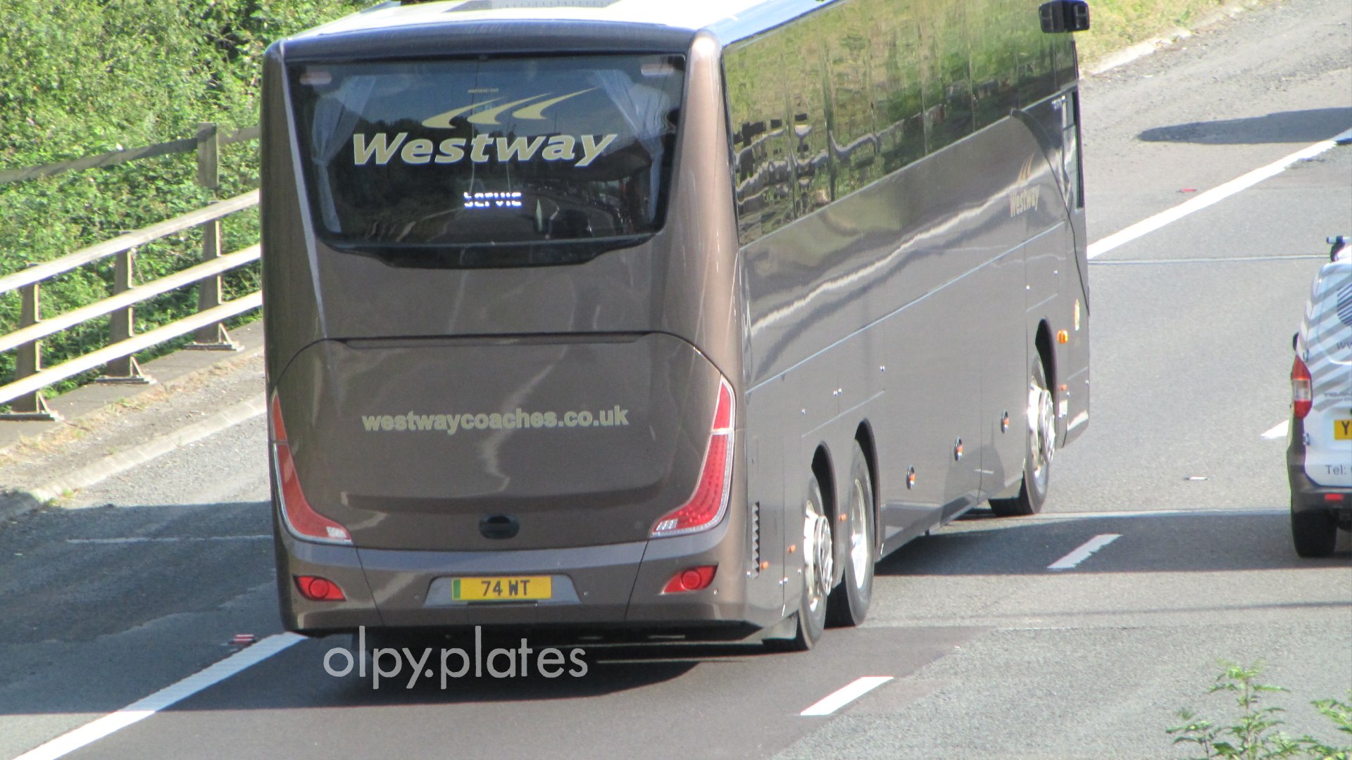 74 WT private number plate on a Yutong, spotted in Slough