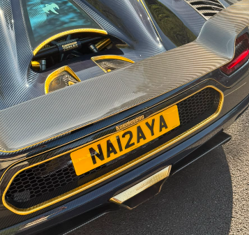 NA12 AYA private number plate on a Koenigsegg Agera, spotted in Wimbledon