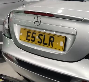 E5 SLR private number plate on a Mercedes-Benz SLR McLaren, spotted in London