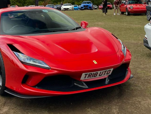 TR18 UTO private number plate on a Ferrari F8