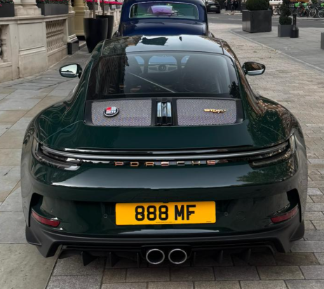 888 MF private number plate on a Porsche 911