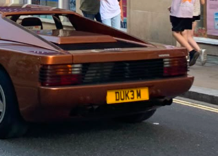 DUK 3M spotted on Ferrari Testarossa