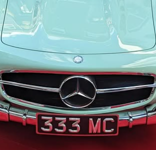 333 MC private number plate on a Mercedes-Benz 300SL, spotted in London