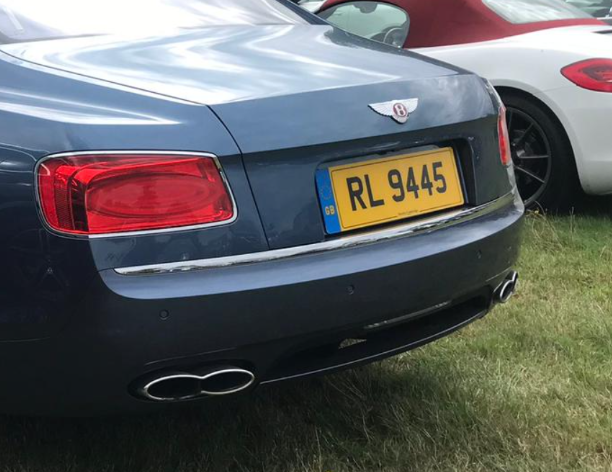 RL 9445 private number plate on a Bentley Flying Spur