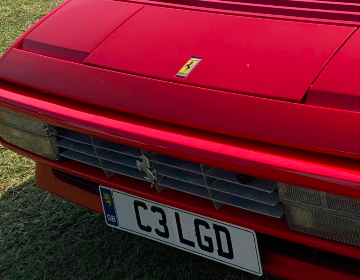 C3 LGD private number plate on a Ferrari