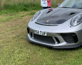 RS11 TUF private number plate on a Porsche