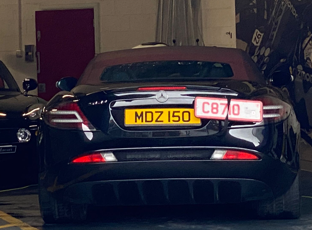 MDZ 150 spotted on Mercedes-Benz SLR McLaren