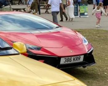 386 KRR private number plate on a Lamborghini