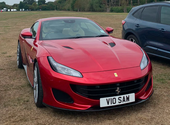 V10 SAW private number plate on a Ferrari Portofino