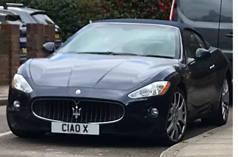 C1 AOX private number plate on a Maserati