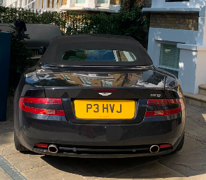 P3 HVJ spotted on Aston Martin DB9