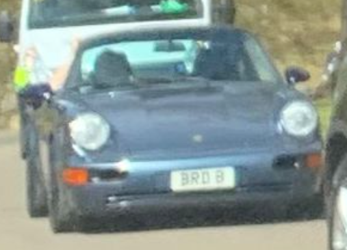 BRD 8 private number plate on a Porsche 911