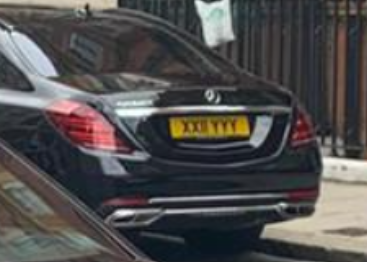 XX11 YYY private number plate on a Maybach S-Class, spotted in London