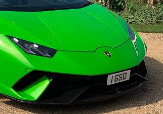 1 GSO private number plate on a Lamborghini Huracan, spotted in London