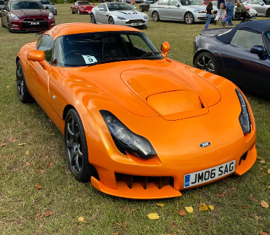 JM06 SAG private number plate on a TVR Sagaris