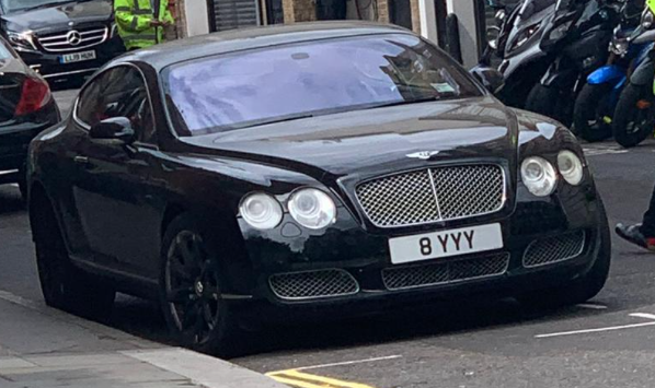 8 YYY spotted on Bentley Continental GT