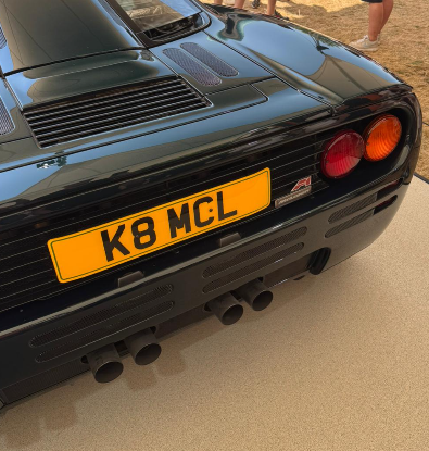 K8 MCL private number plate on a McLaren F1