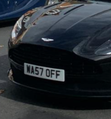 WA57 OFF spotted on Aston Martin