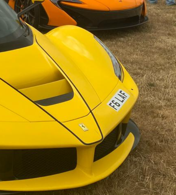 F6 LAF private number plate on a Ferrari LaFerrari