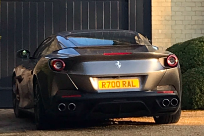 R700 RAL private number plate on a Ferrari Portofino, spotted in Richmond